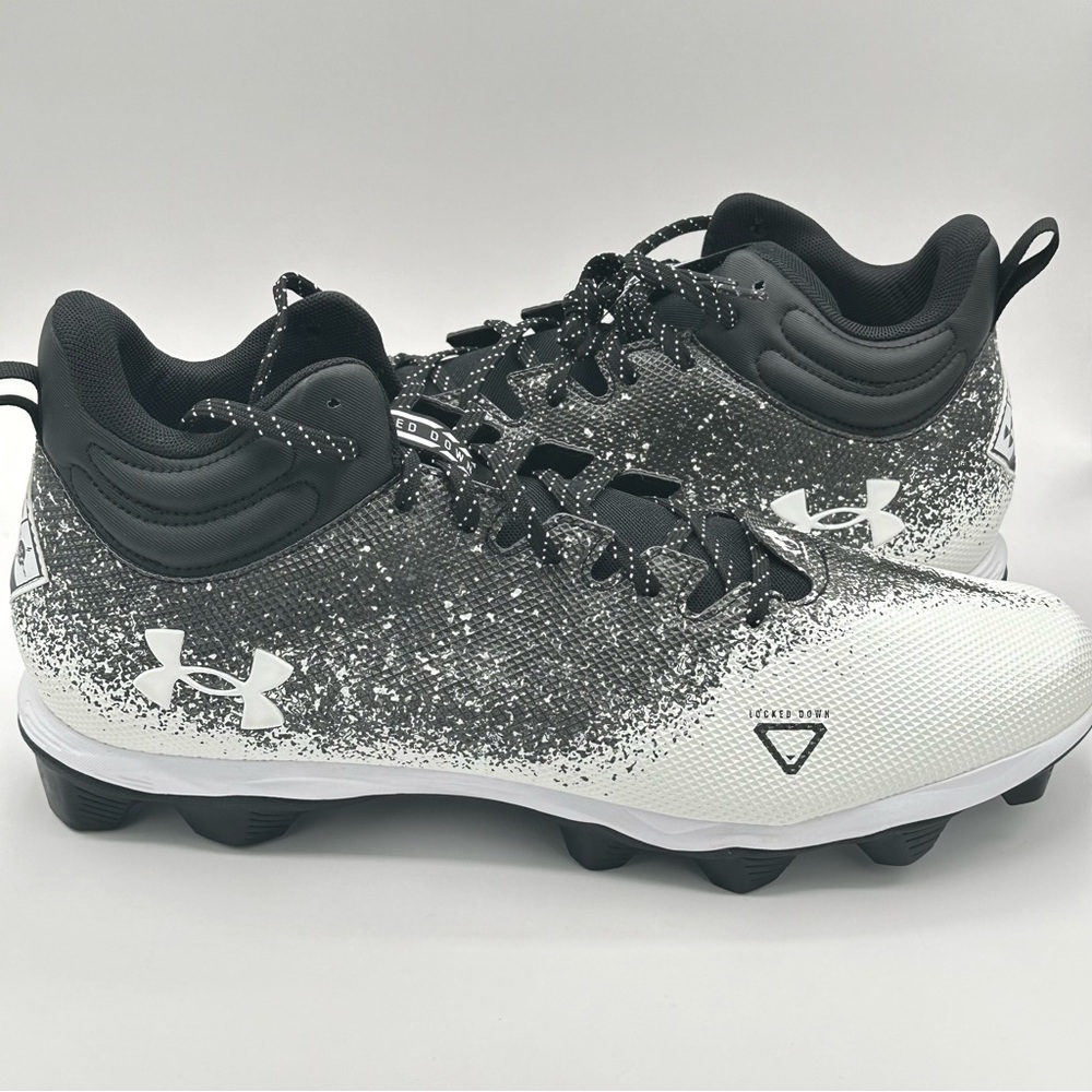 Men’s Under Armour Spotlight Franchise 2.0 3025083-001 Black Football Cleats 16 - Picture 10 of 11